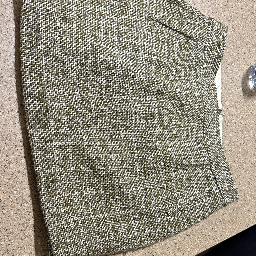 Banana Republic A-Line Skirt in Olive and Cream